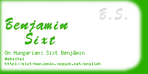 benjamin sixt business card